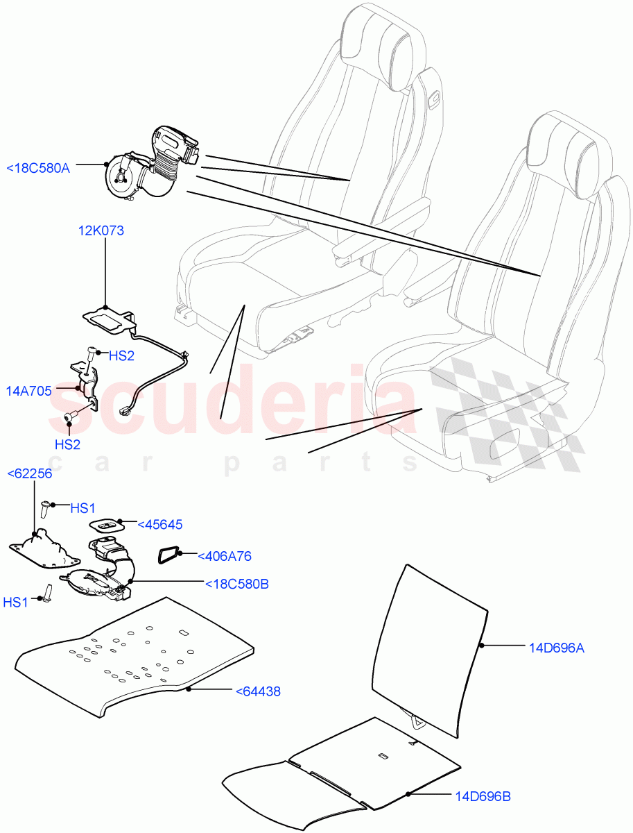 Front Seat Pads/Valances & Heating (Heating) ((V) TOHA999999) of Land Rover Land Rover Range Rover (2012-2021) [3.0 Diesel 24V DOHC TC]
