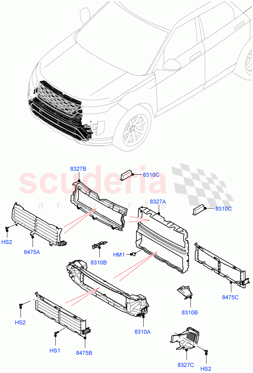 Air Deflectors (Changsu (China)) of Land Rover Land Rover Range Rover Evoque (2019+) [2.0 Turbo Diesel AJ21D4]