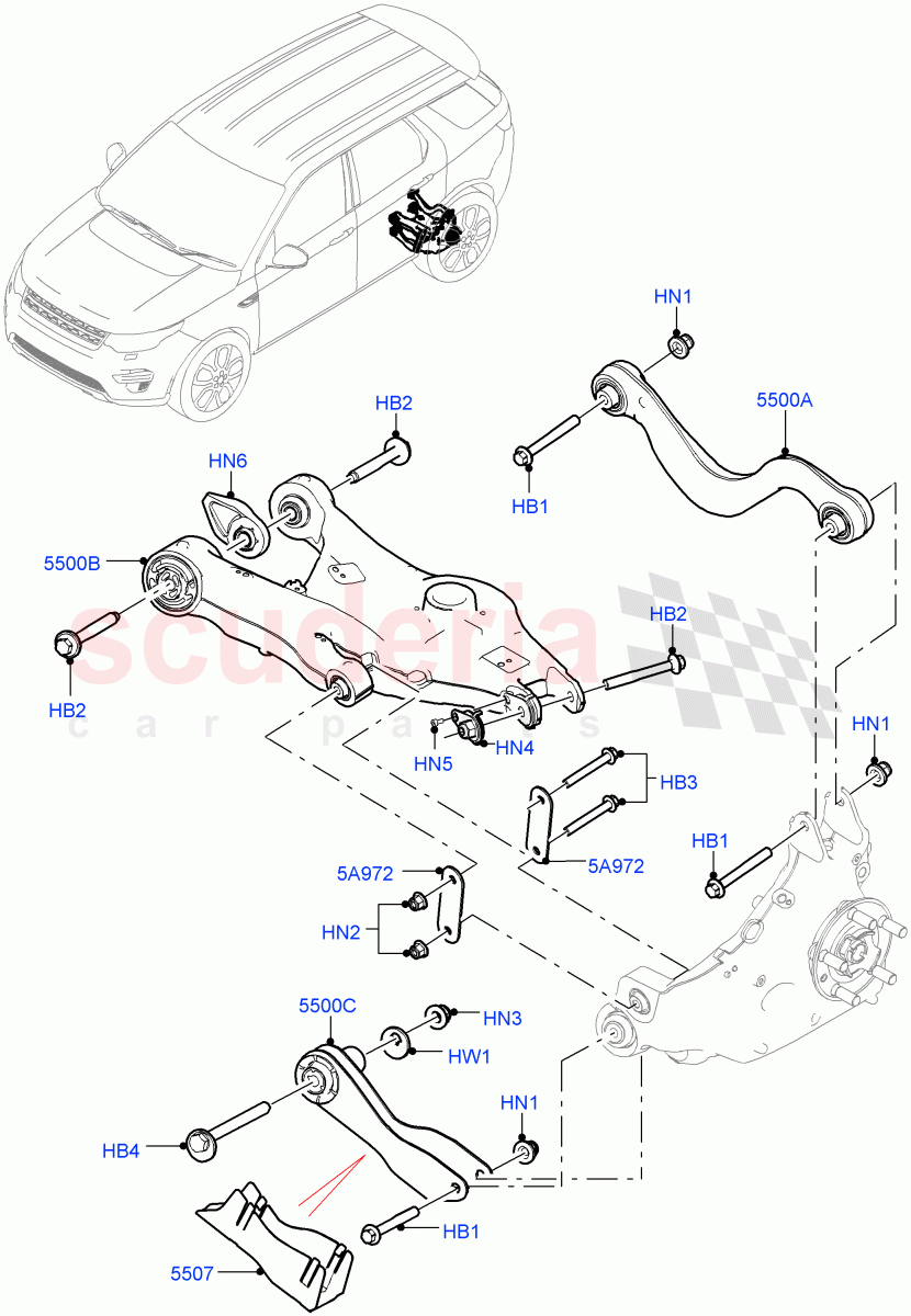 Rear Suspension Arms (Halewood (UK)) of Land Rover Land Rover Discovery Sport (2015+) [2.0 Turbo Petrol AJ200P]