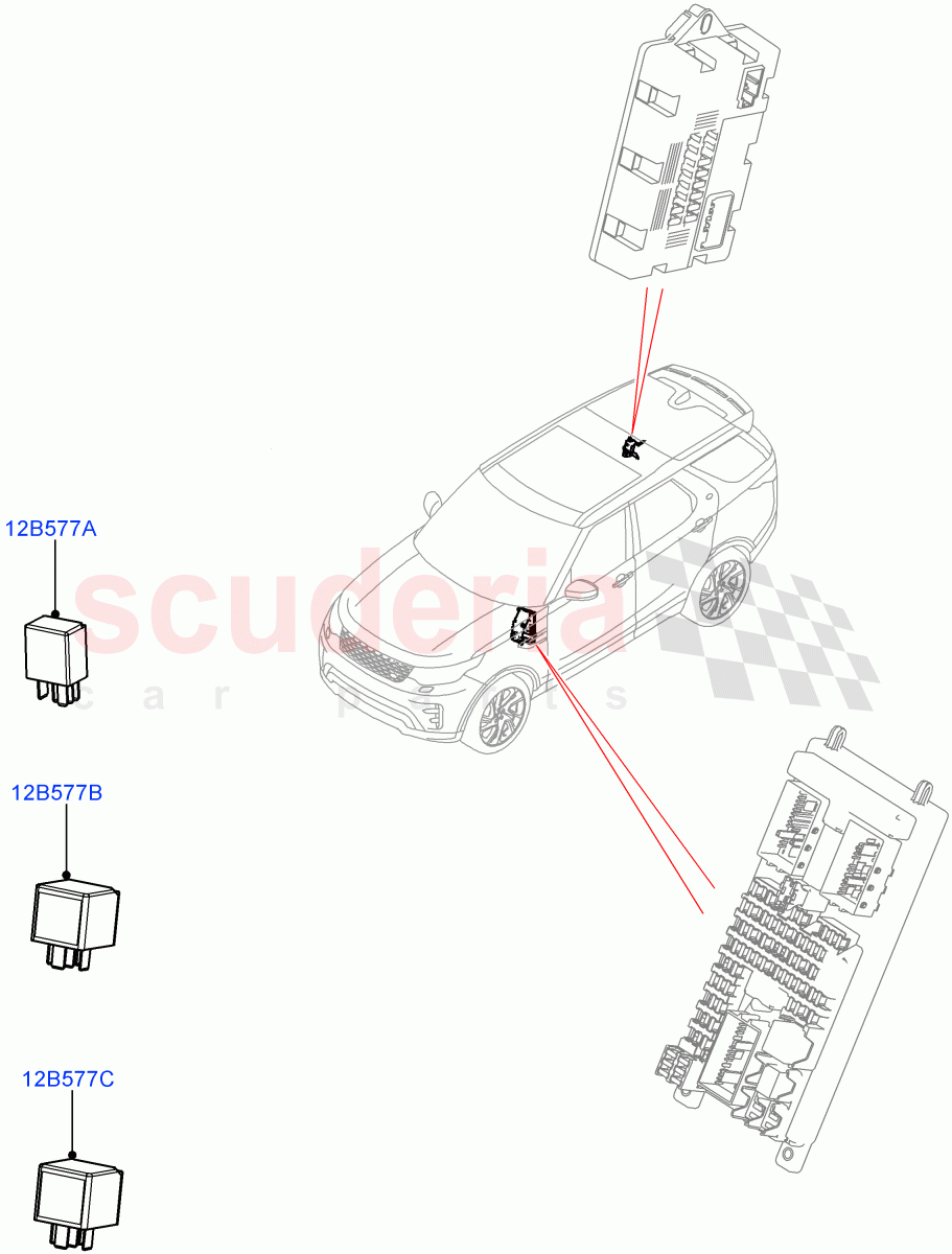 Relays (Solihull Plant Build) ((V) FROMHA000001) of Land Rover Land Rover Discovery 5 (2017+) [2.0 Turbo Petrol AJ200P]