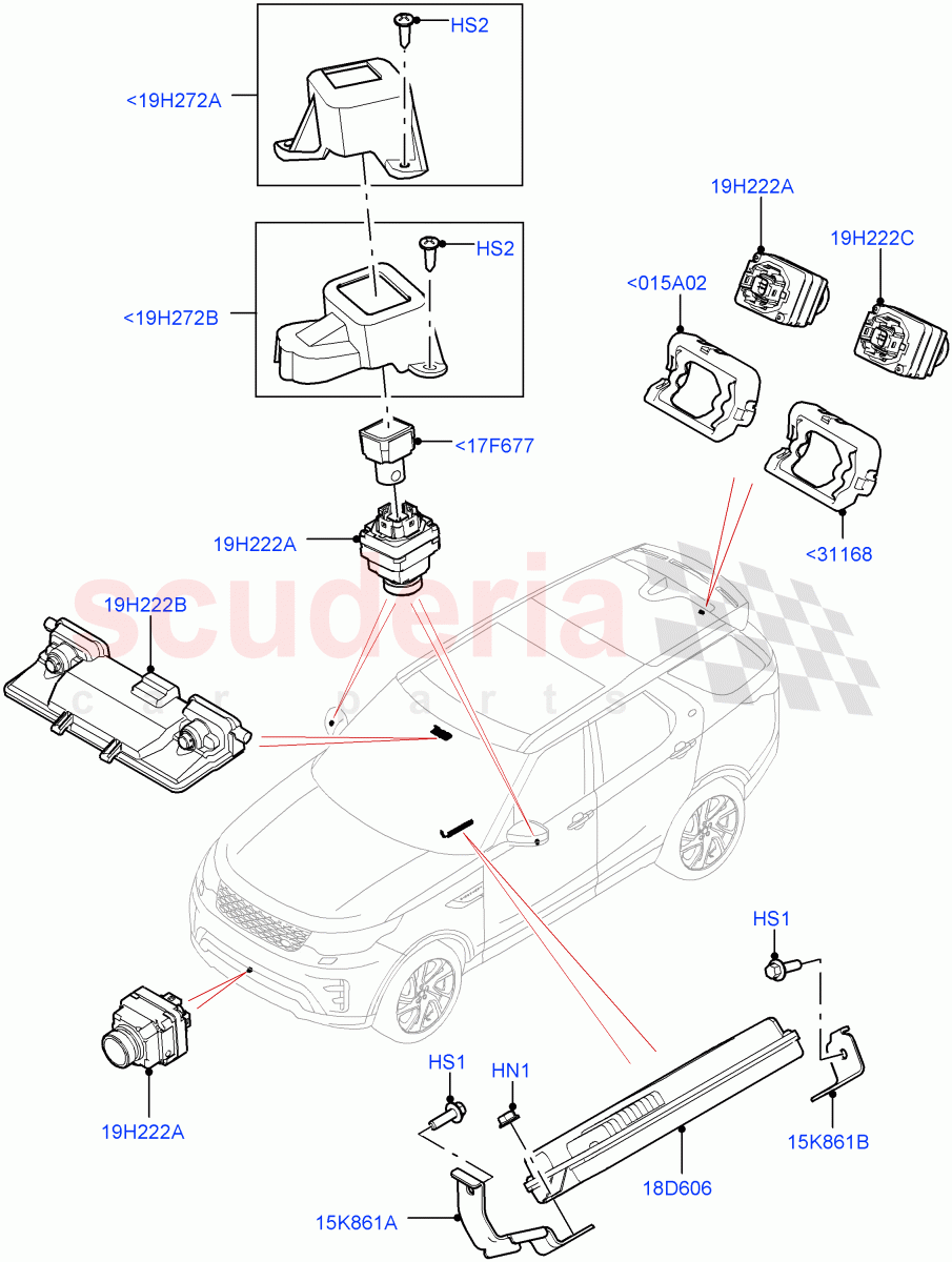 Camera Equipment (Solihull Plant Build) ((V) FROMJA000001) of Land Rover Land Rover Discovery 5 (2017+) [3.0 I6 Turbo Petrol AJ20P6]