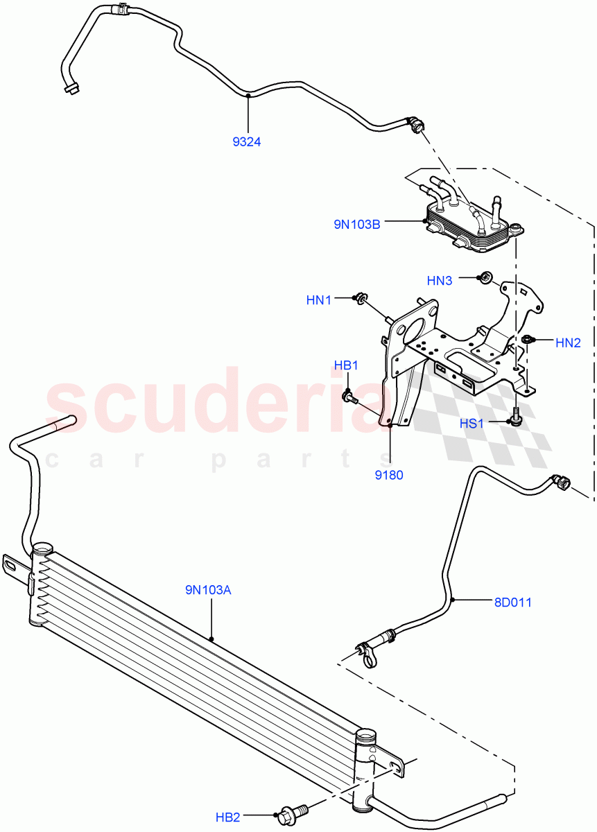 Fuel Cooler Assembly (4.4L DOHC DITC V8 Diesel) ((V) FROMBA000001) of Land Rover Land Rover Range Rover (2010-2012) [4.4 DOHC Diesel V8 DITC]