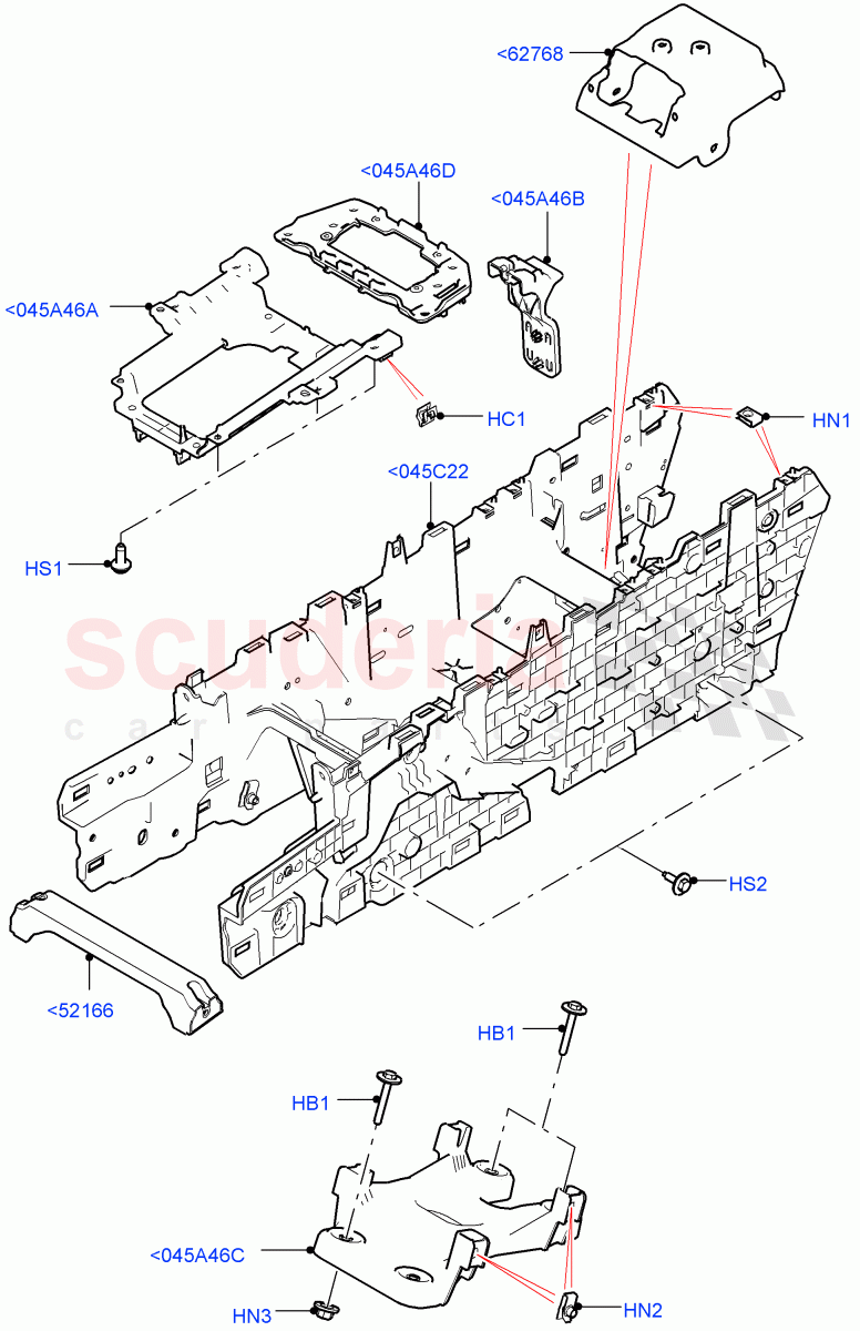 Console - Floor (Internal Components) (Changsu (China)) ((V) FROMFG000001, (V) TOKG446856) of Land Rover Land Rover Discovery Sport (2015+) [2.0 Turbo Petrol AJ200P]