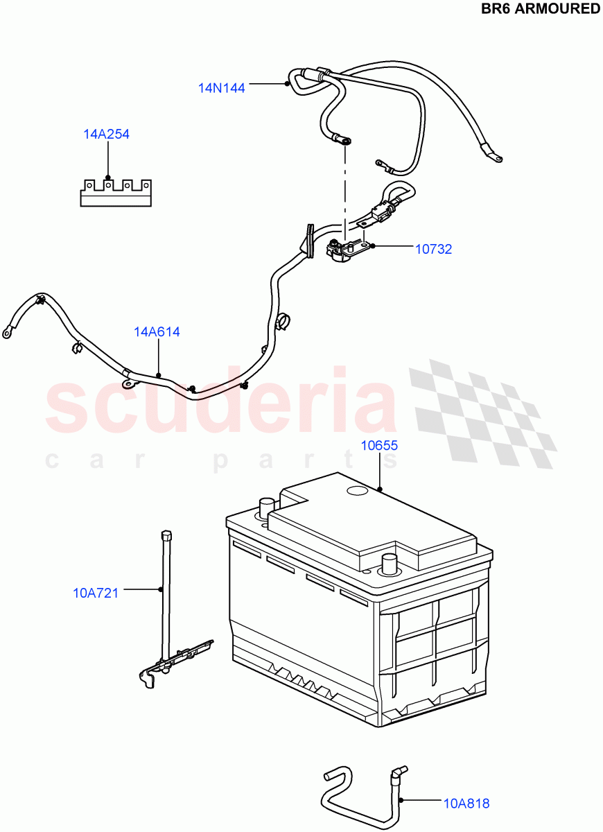 Battery And Mountings (With B6 Level Armouring) ((V) FROMAA000001) of Land Rover Land Rover Range Rover (2010-2012) [3.6 V8 32V DOHC EFI Diesel]