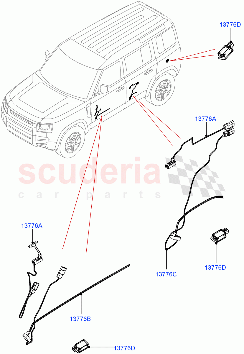 Interior Lamps (Door - Front/Rear) (Standard Wheelbase) of Land Rover Land Rover Defender (2020+) [2.0 Turbo Diesel]