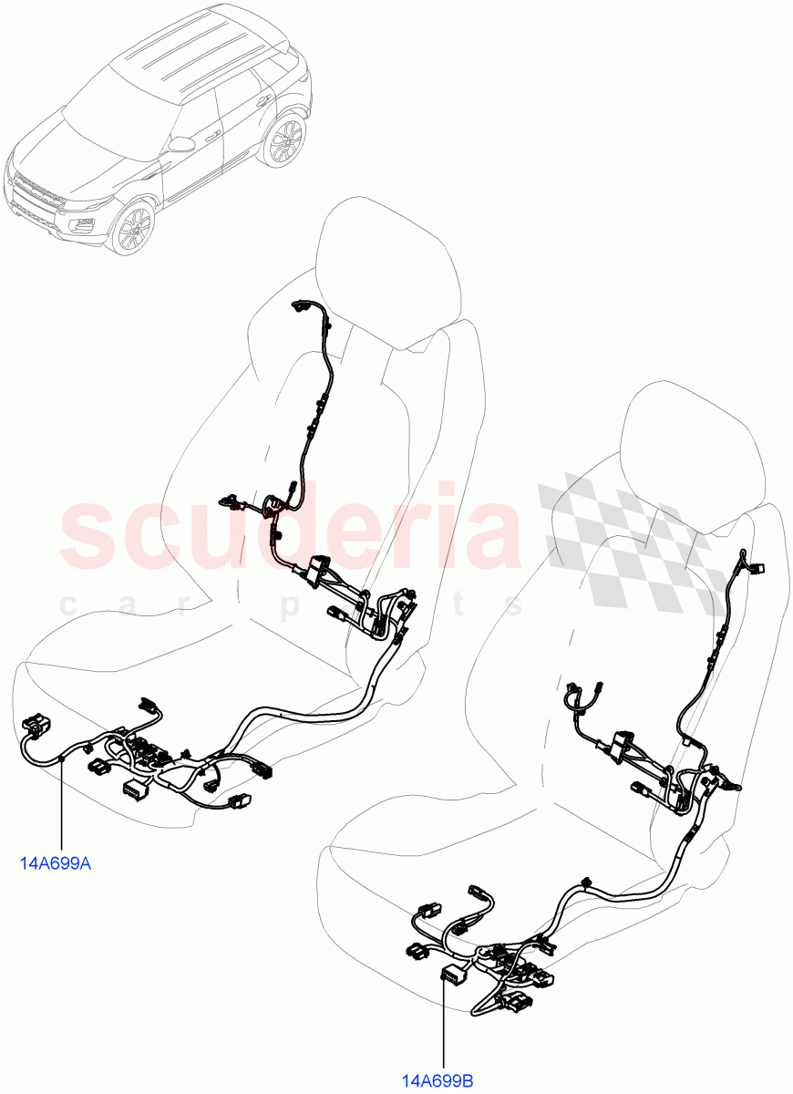 Wiring - Seats (5 Door, Changsu (China)) ((V) FROMEG000001) of Land Rover Land Rover Range Rover Evoque (2012-2018) [2.2 Single Turbo Diesel]