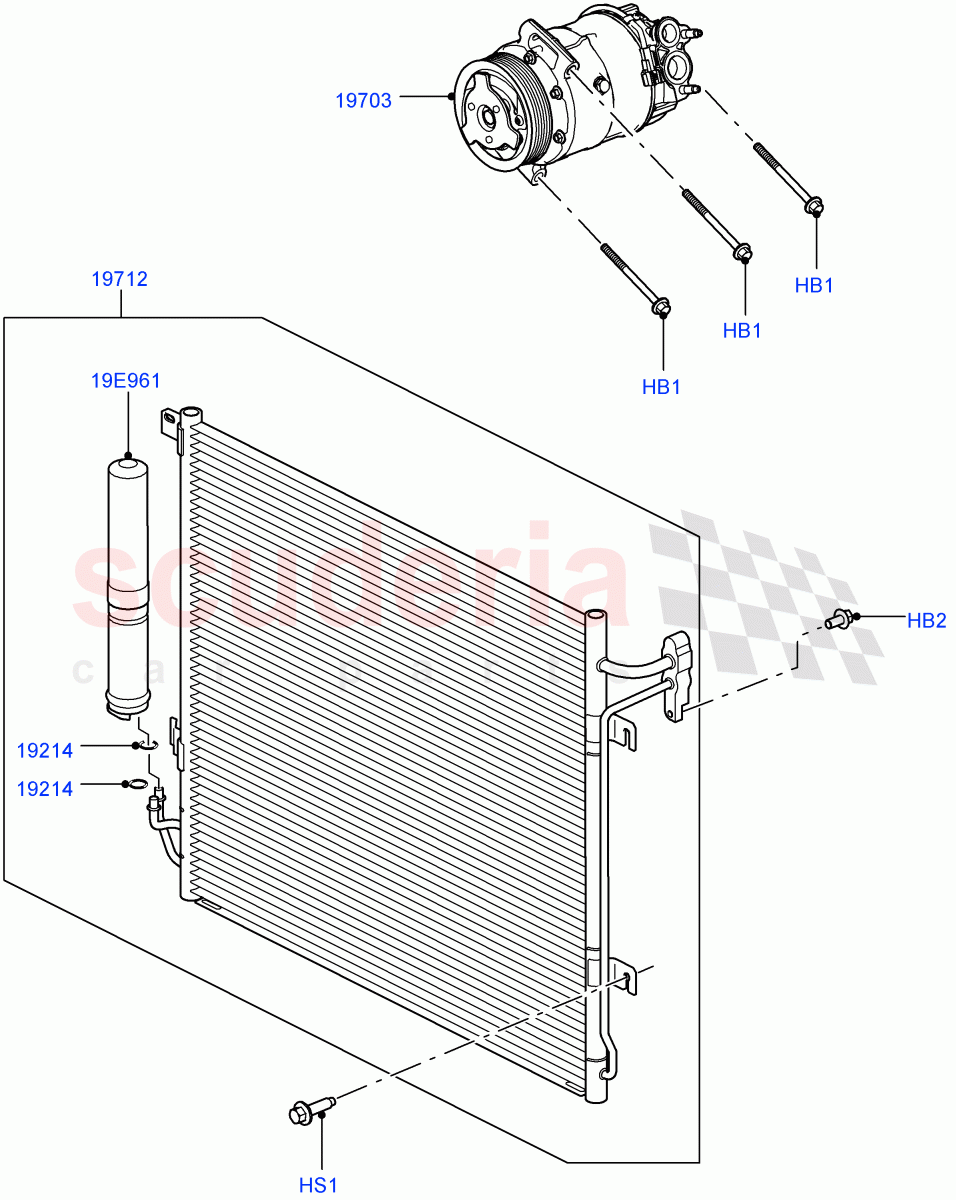 Air Conditioning Condensr/Compressr (5.0L OHC SGDI SC V8 Petrol - AJ133, 5.0L OHC SGDI NA V8 Petrol - AJ133) ((V) FROMAA000001) of Land Rover Land Rover Range Rover Sport (2010-2013) [5.0 OHC SGDI NA V8 Petrol]