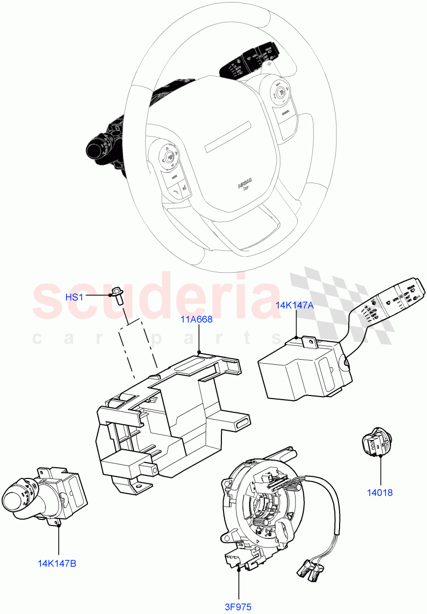 Switches (Steering Column, Solihull Plant Build) ((V) FROMHA000001) of Land Rover Land Rover Discovery 5 (2017+) [2.0 Turbo Diesel]