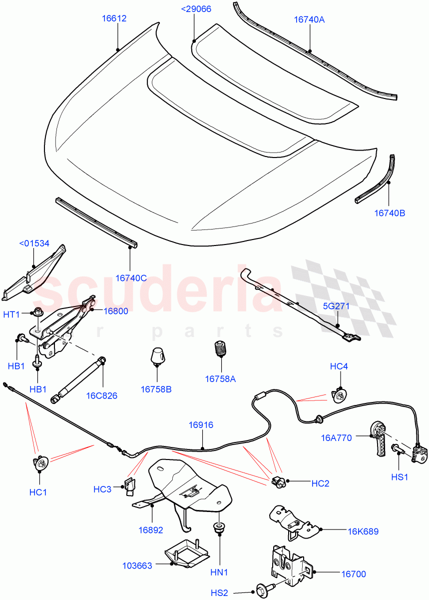 Hood And Related Parts (Halewood (UK)) ((V) TOKH999999) of Land Rover Land Rover Discovery Sport (2015+) [2.0 Turbo Diesel AJ21D4]