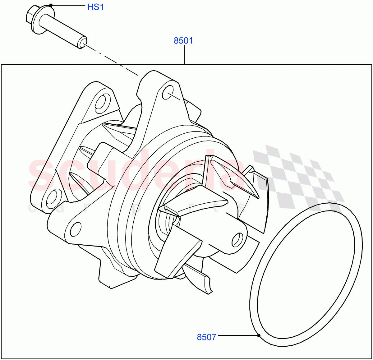 Water Pump (2.0L 16V TIVCT T/C Gen2 Petrol, Halewood (UK), 2.0L 16V TIVCT T/C 240PS Petrol) of Land Rover Land Rover Discovery Sport (2015+) [2.0 Turbo Petrol GTDI]
