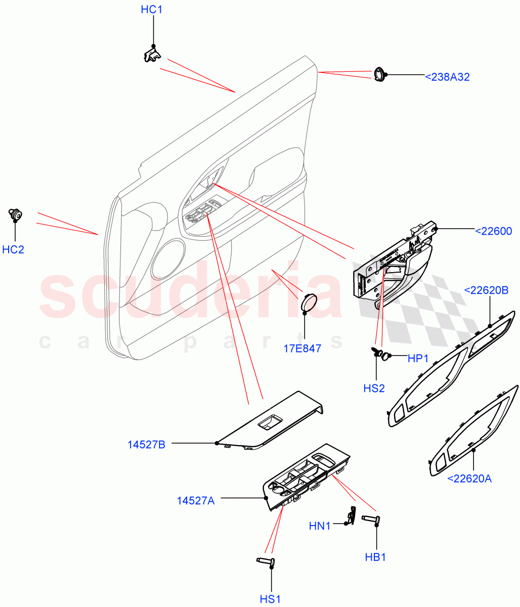 Front Door Trim Installation (2 Door Convertible, Halewood (UK)) of Land Rover Land Rover Range Rover Evoque (2012-2018) [2.0 Turbo Diesel]