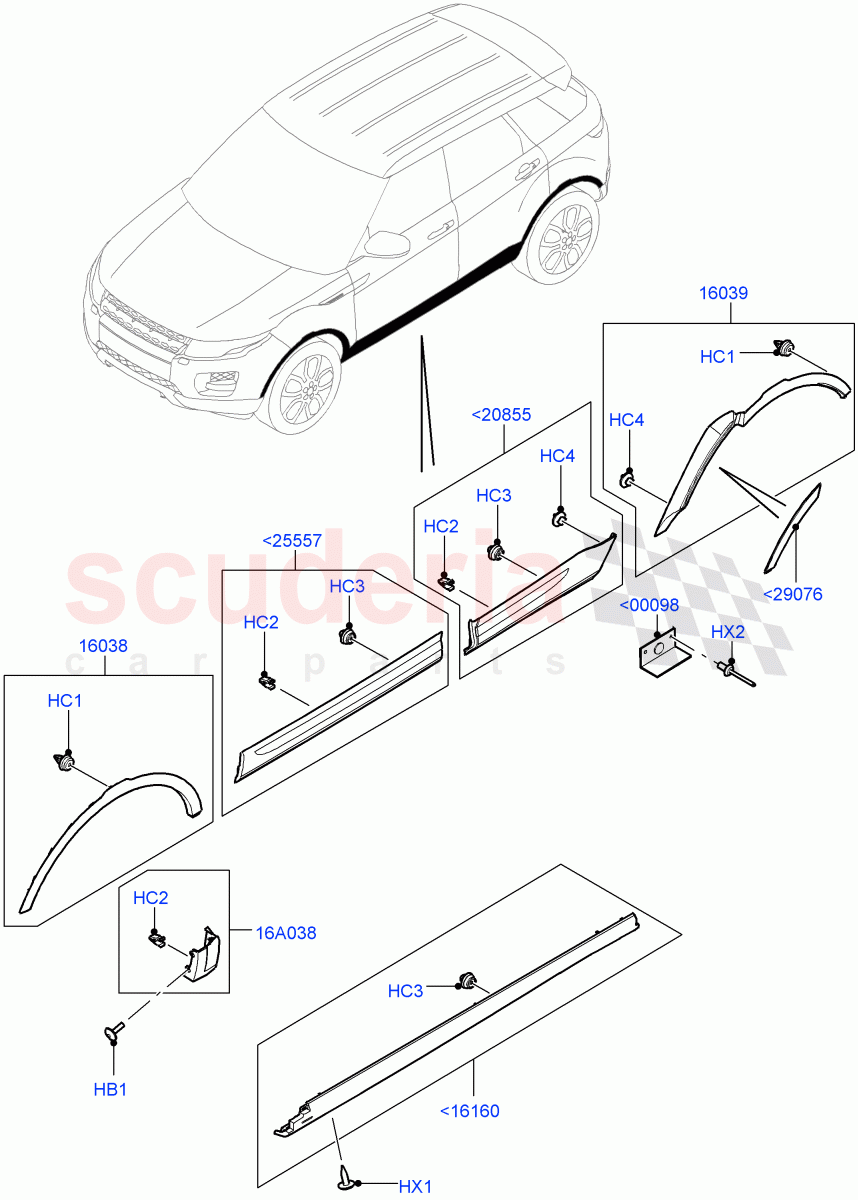Body Mouldings (Itatiaia (Brazil)) ((V) FROMGT000001) of Land Rover Land Rover Range Rover Evoque (2012-2018) [2.0 Turbo Diesel]