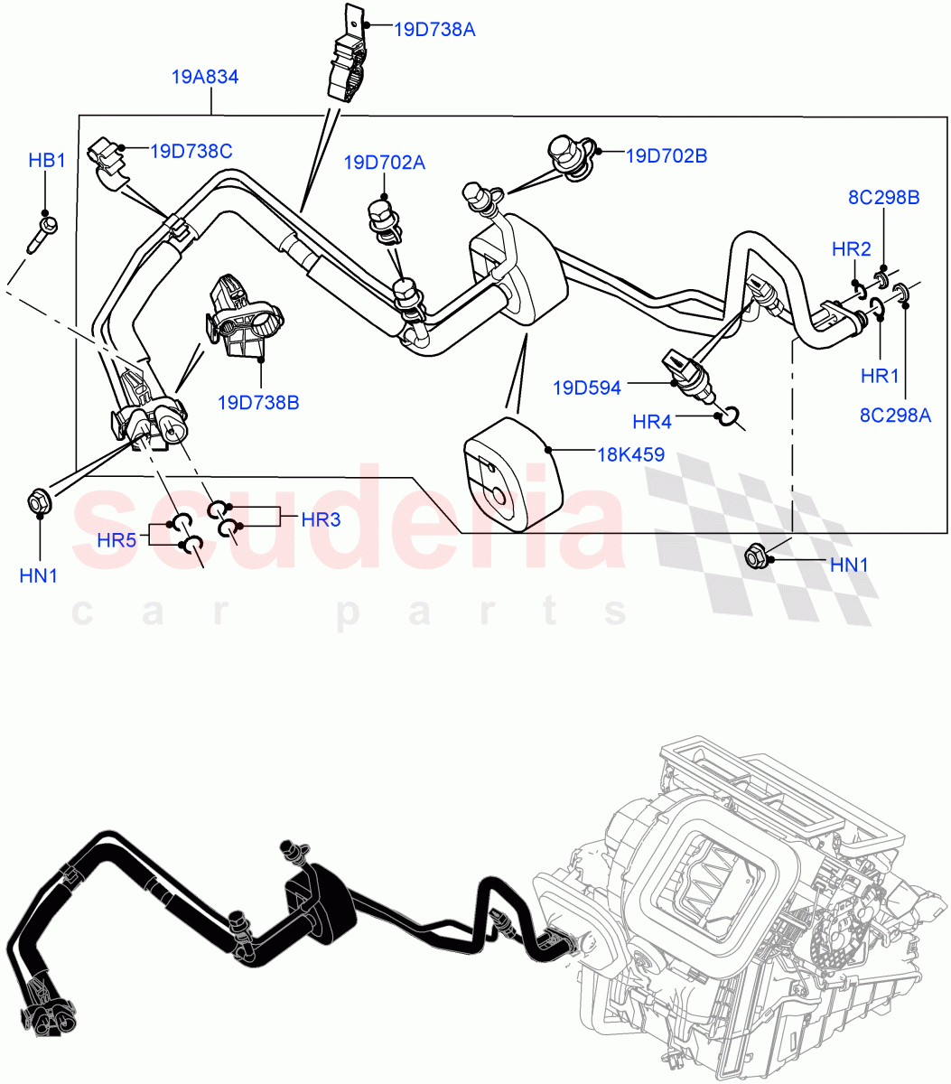 Air Conditioning System (Changsu (China), Less Chiller Unit, Air Conditioning Refrigerant-R134A) ((V) FROMFG000001, (V) TOKG446856) of Land Rover Land Rover Discovery Sport (2015+) [2.0 Turbo Petrol GTDI]