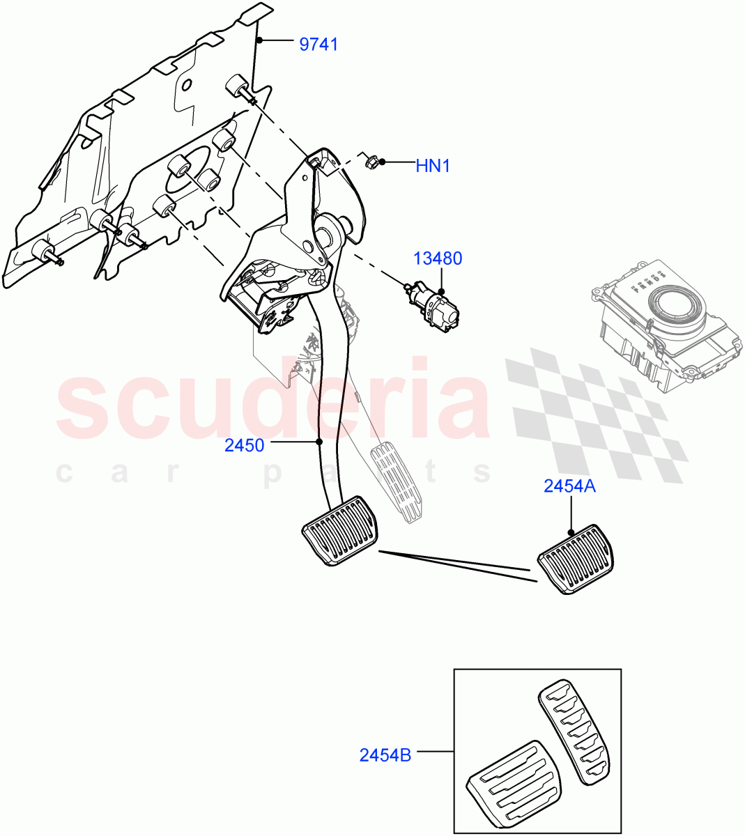 Brake And Clutch Controls (Changsu (China)) ((V) FROMEG000001) of Land Rover Land Rover Range Rover Evoque (2012-2018) [2.0 Turbo Diesel]