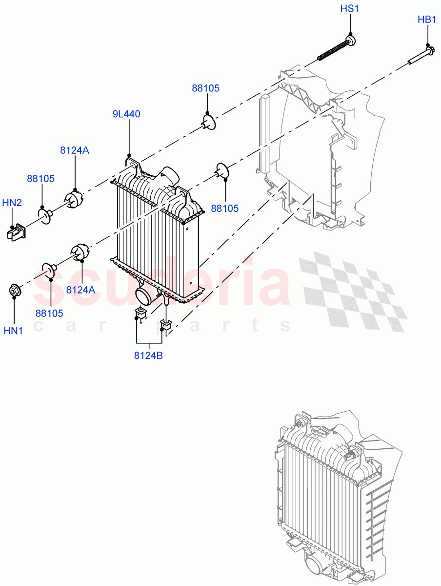 Intercooler/Air Ducts And Hoses (Intercoolers And Deflectors) (3.0L 24V DOHC V6 TC Diesel, 3.0 V6 Diesel Electric Hybrid Eng, 3.0L 24V V6 Turbo Diesel Std Flow) of Land Rover Land Rover Range Rover (2012-2021) [3.0 Diesel 24V DOHC TC]