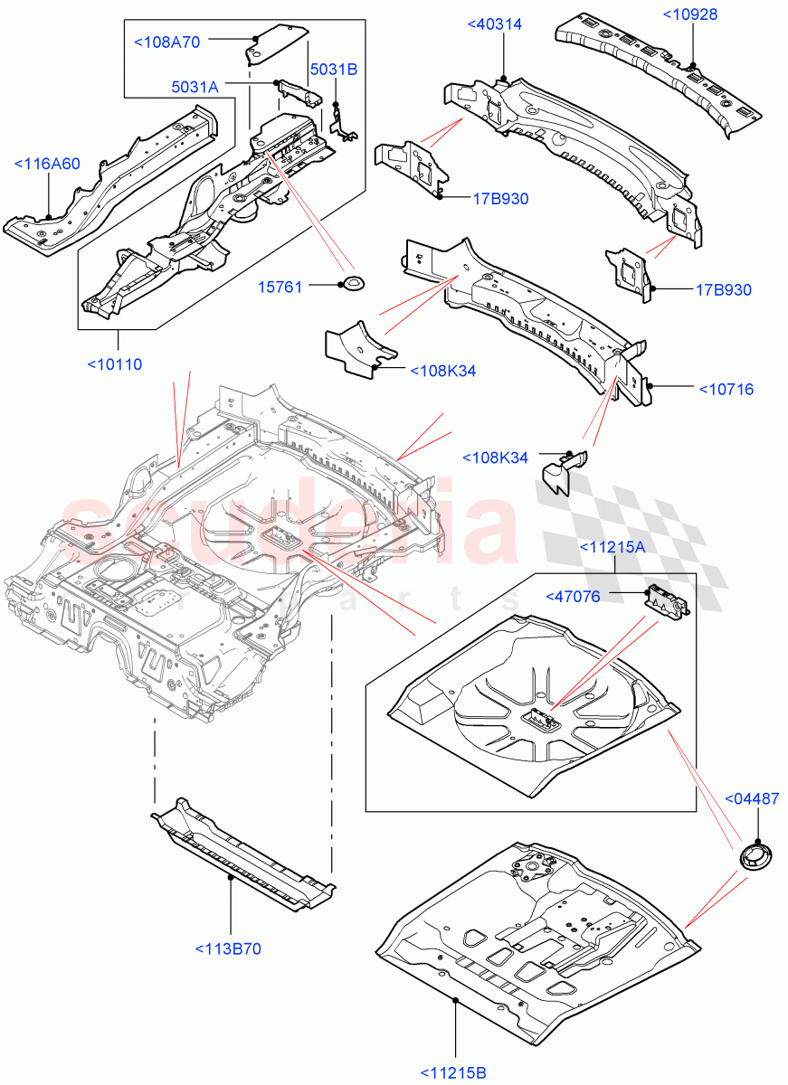Floor Pan - Centre And Rear (Itatiaia (Brazil)) ((V) FROMGT000001) of Land Rover Land Rover Discovery Sport (2015+) [2.0 Turbo Petrol GTDI]