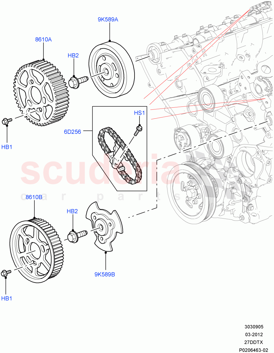 Timing Gear (Upper) (Lion Diesel 2.7 V6 (140KW)) ((V) FROMAA000001) of Land Rover Land Rover Discovery 4 (2010-2016) [2.7 Diesel V6]
