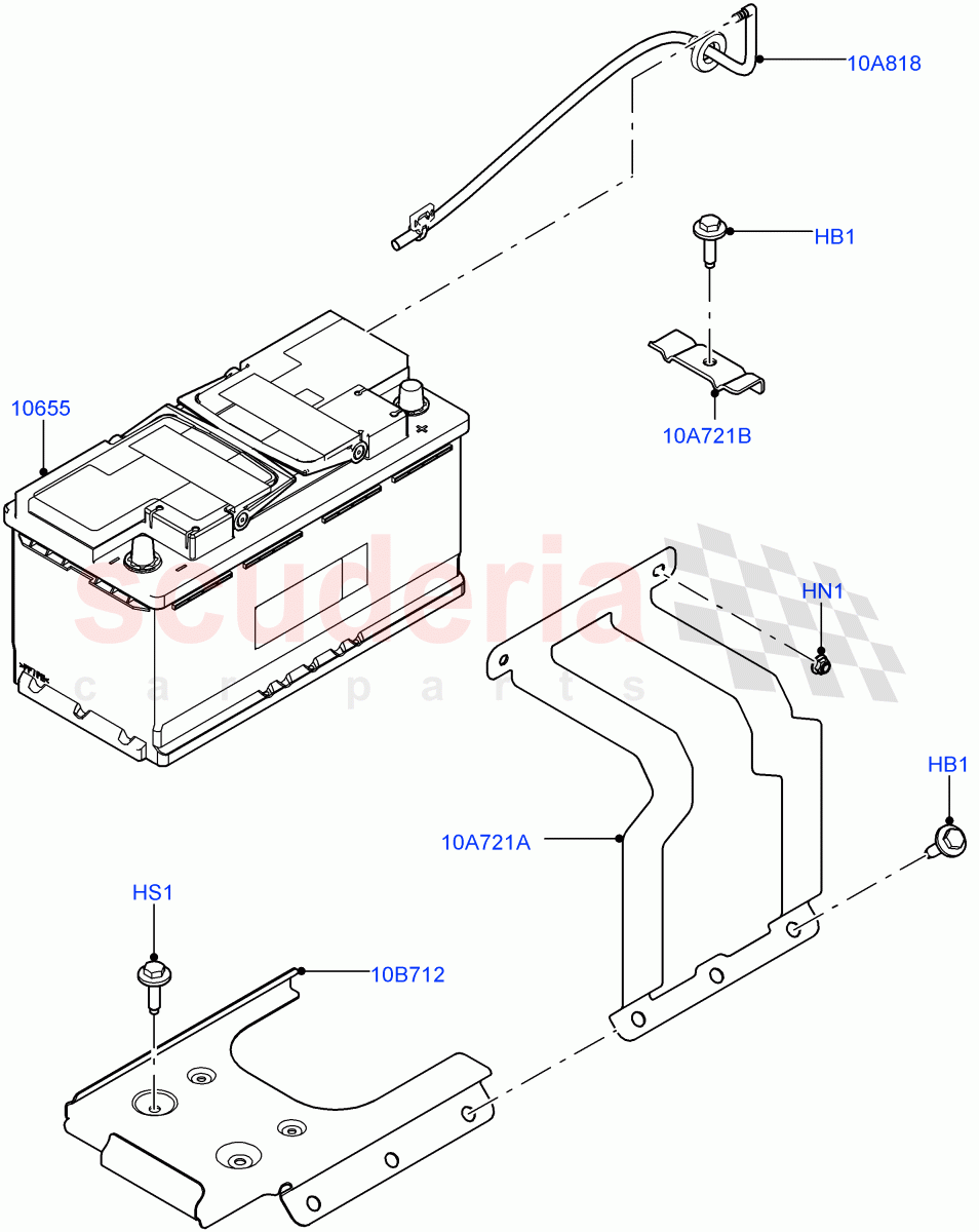 Battery And Mountings (Solihull Plant Build) ((V) FROMHA000001) of Land Rover Land Rover Discovery 5 (2017+) [2.0 Turbo Petrol AJ200P]