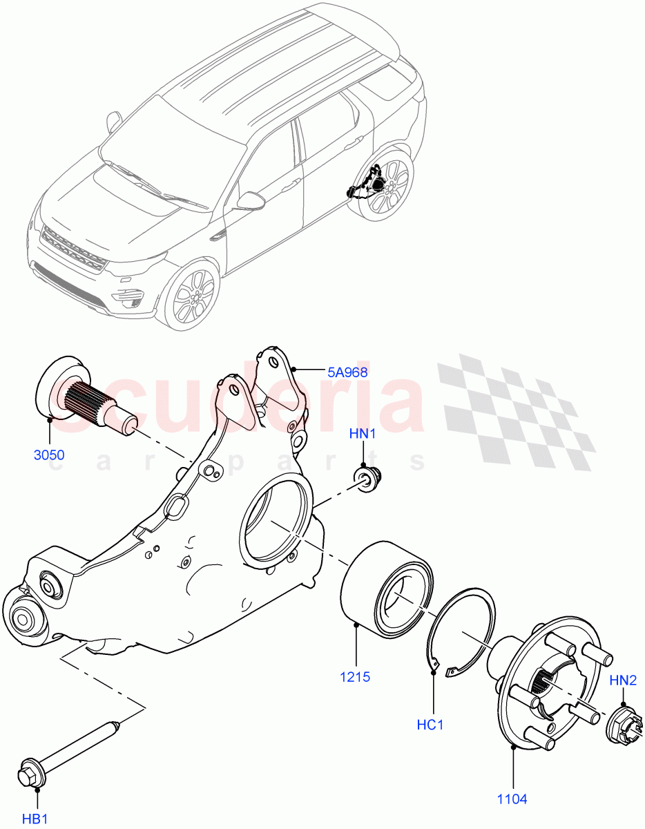 Rear Knuckle And Hub (Halewood (UK)) ((V) TOKH999999) of Land Rover Land Rover Discovery Sport (2015+) [2.0 Turbo Petrol GTDI]
