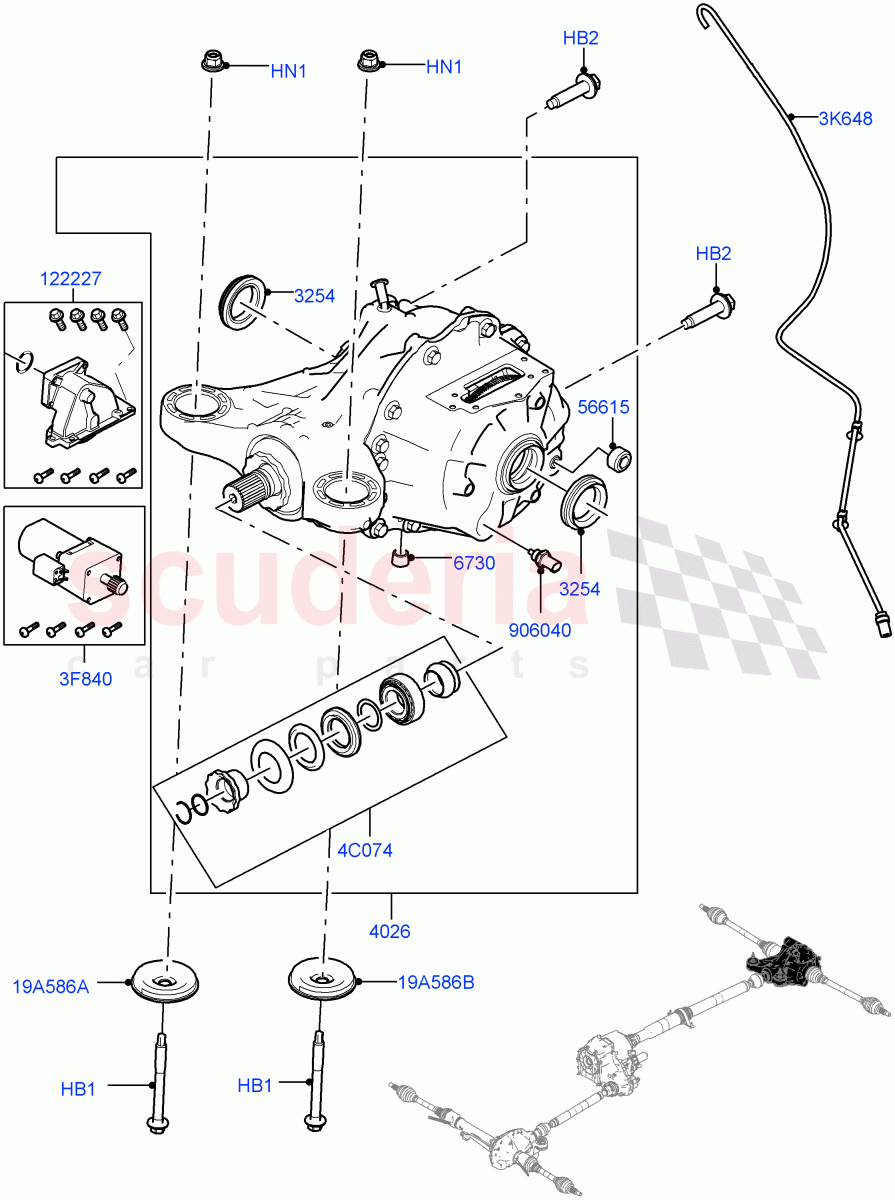Rear Axle (Nitra Plant Build) (Electronic Locking Differential) ((V) FROMM2000001) of Land Rover Land Rover Discovery 5 (2017+) [3.0 DOHC GDI SC V6 Petrol]