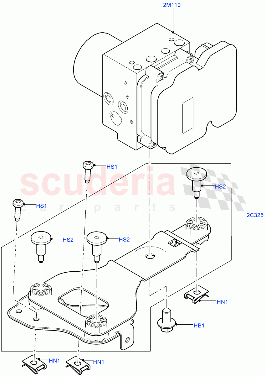 Anti-Lock Braking System (ABS Modulator, Solihull Plant Build) ((V) FROMHA000001) of Land Rover Land Rover Discovery 5 (2017+) [3.0 Diesel 24V DOHC TC]