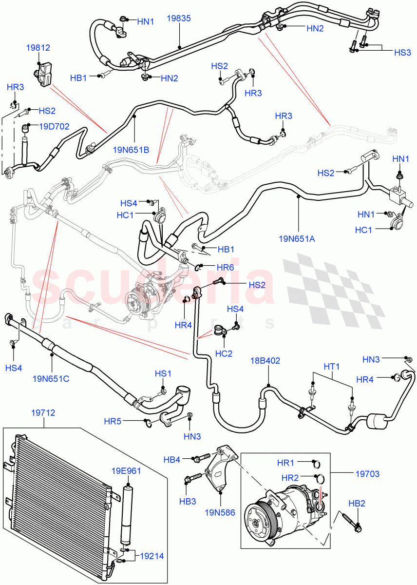Air Conditioning Condensr/Compressr (4.4L DOHC DITC V8 Diesel) ((V) FROMBA000001) of Land Rover Land Rover Range Rover (2010-2012) [5.0 OHC SGDI SC V8 Petrol]