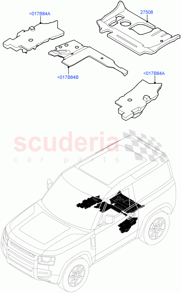 Insulators - Rear (Passenger Compartment) (Short Wheelbase) of Land Rover Land Rover Defender (2020+) [5.0 OHC SGDI SC V8 Petrol]