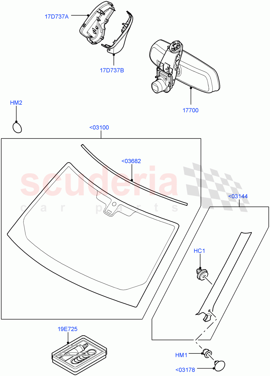 Windscreen/Inside Rear View Mirror ((V) FROMAA000001) of Land Rover Land Rover Range Rover Sport (2010-2013) [3.0 Diesel 24V DOHC TC]