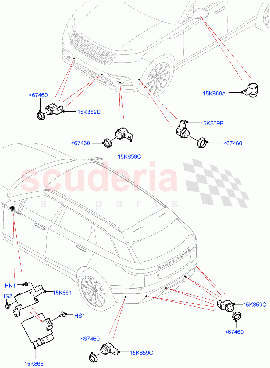 Parking Distance Control ((V) TOLA999999) of Land Rover Land Rover Range Rover Velar (2017+) [2.0 Turbo Petrol AJ200P]