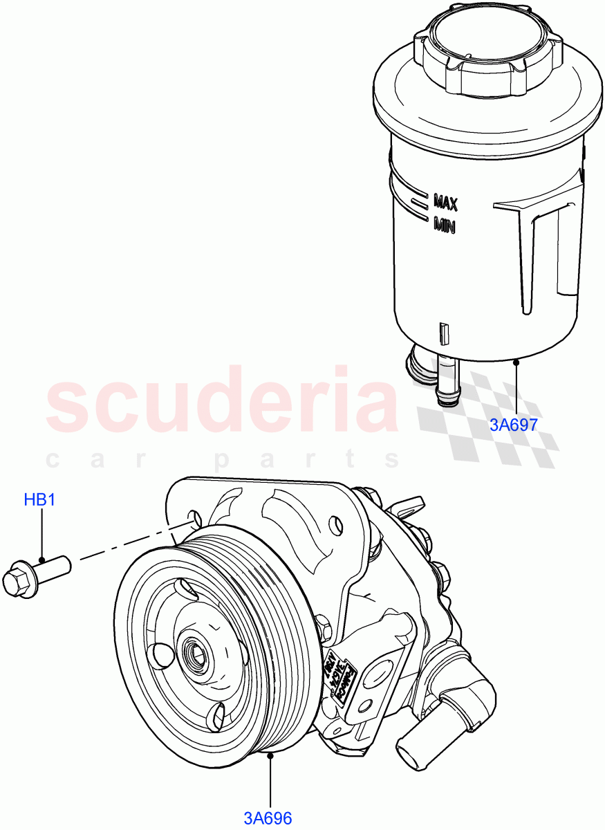 Power Steering Pump Mounting (3.6L V8 32V DOHC EFi Diesel Lion) ((V) FROM7A000001, (V) TO9A999999) of Land Rover Land Rover Range Rover Sport (2005-2009) [3.6 V8 32V DOHC EFI Diesel]