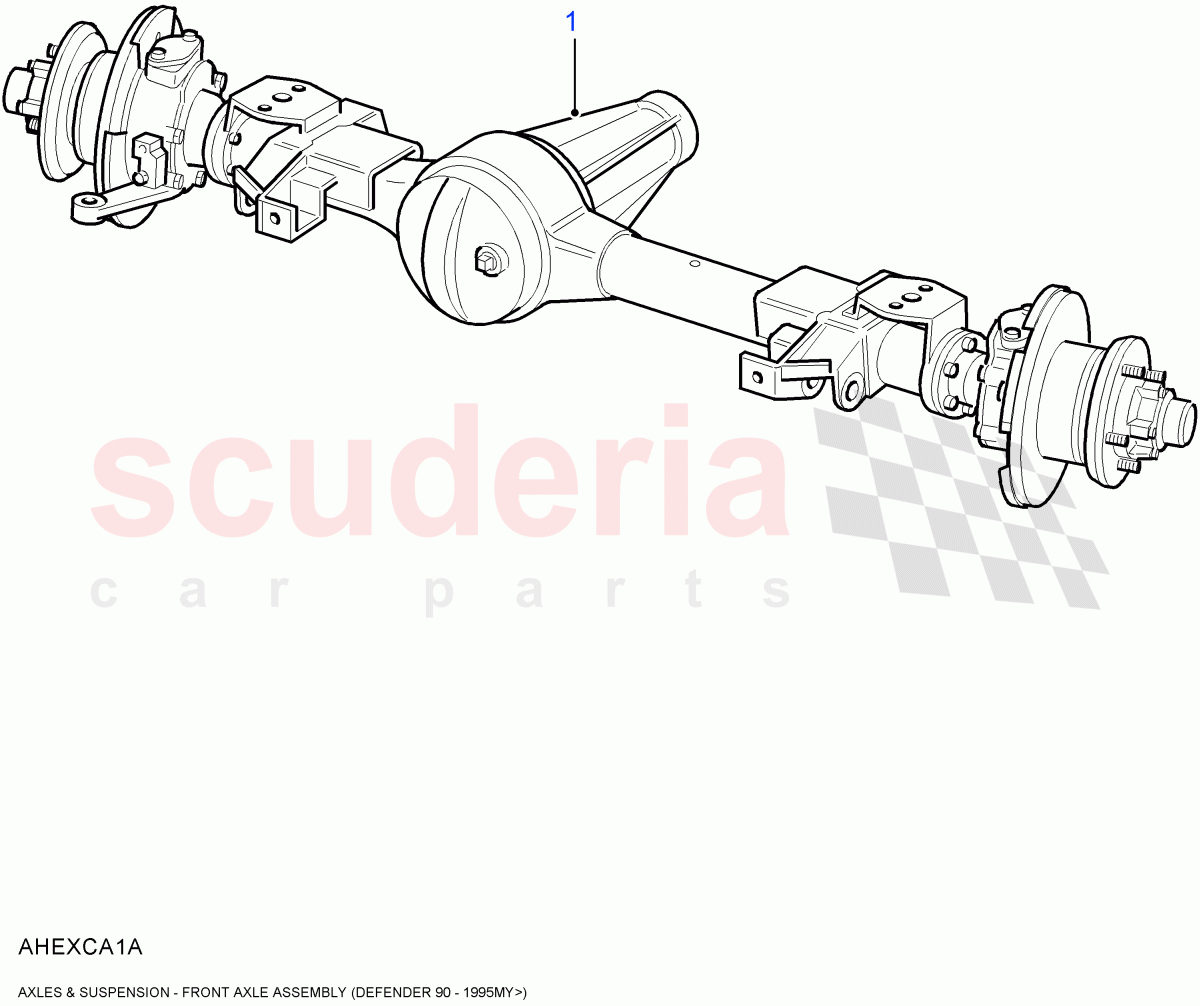 Front Axle Assembly (110" Wheelbase) ((V) FROM7A000001) of Land Rover Land Rover Defender (2007-2016)