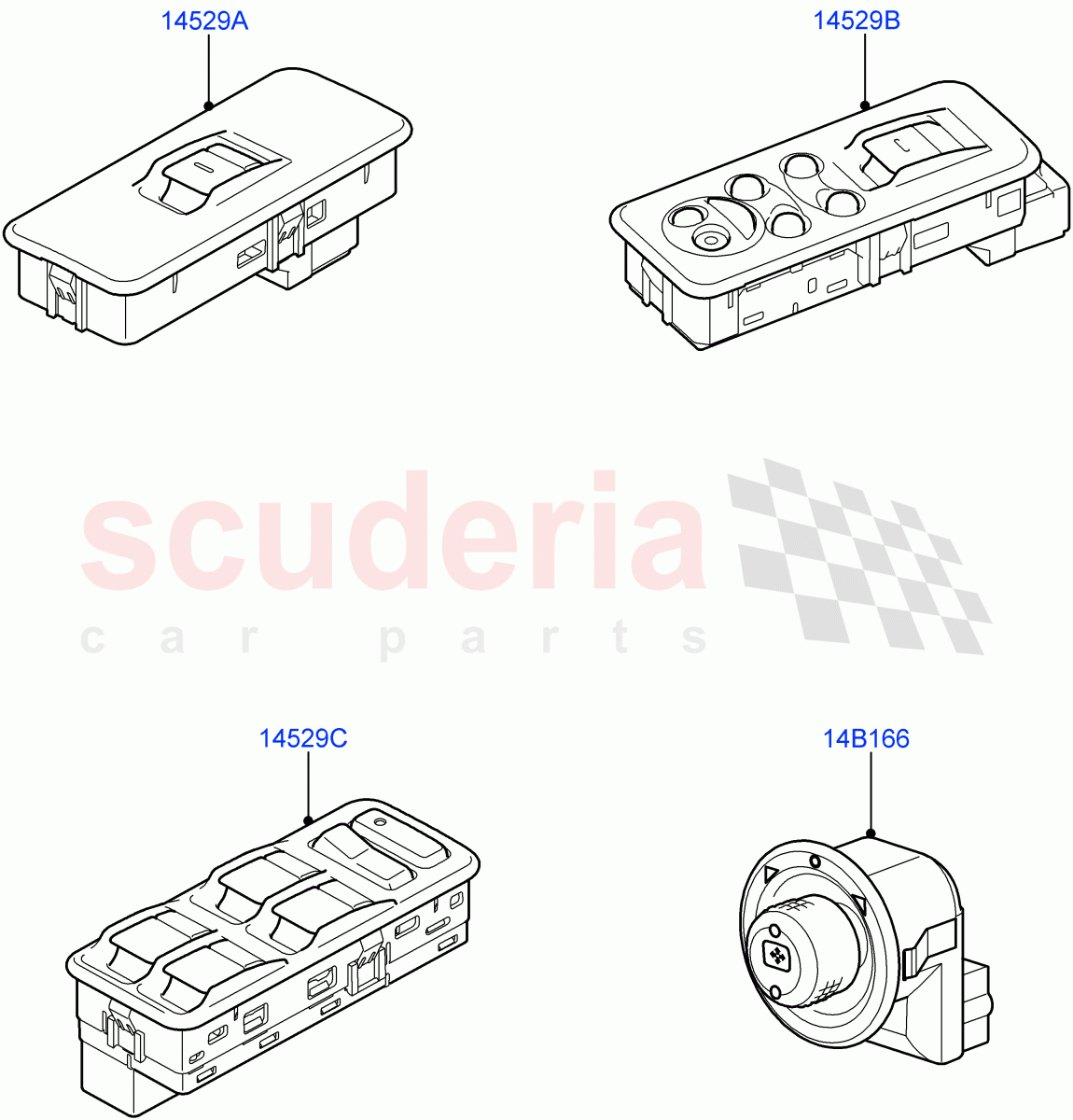 Switches (Door) ((V) TO9A999999) of Land Rover Land Rover Range Rover Sport (2005-2009) [2.7 Diesel V6]