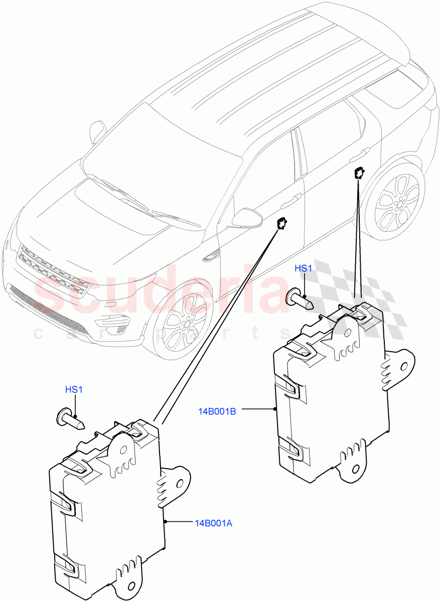 Vehicle Modules And Sensors (Door) (Halewood (UK)) of Land Rover Land Rover Discovery Sport (2015+) [2.0 Turbo Petrol AJ200P]
