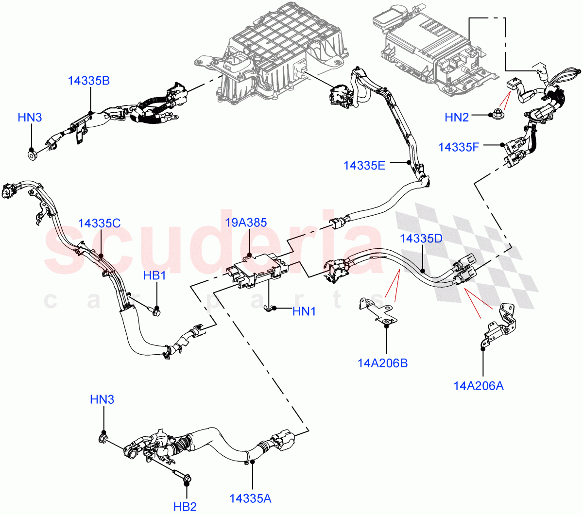 Hybrid Electrical Modules (MHEV Charging Cables and Fixings, Nitra Plant Build) (Electric Engine Battery-MHEV) ((V) FROMM2000001) of Land Rover Land Rover Discovery 5 (2017+) [2.0 Turbo Petrol AJ200P]