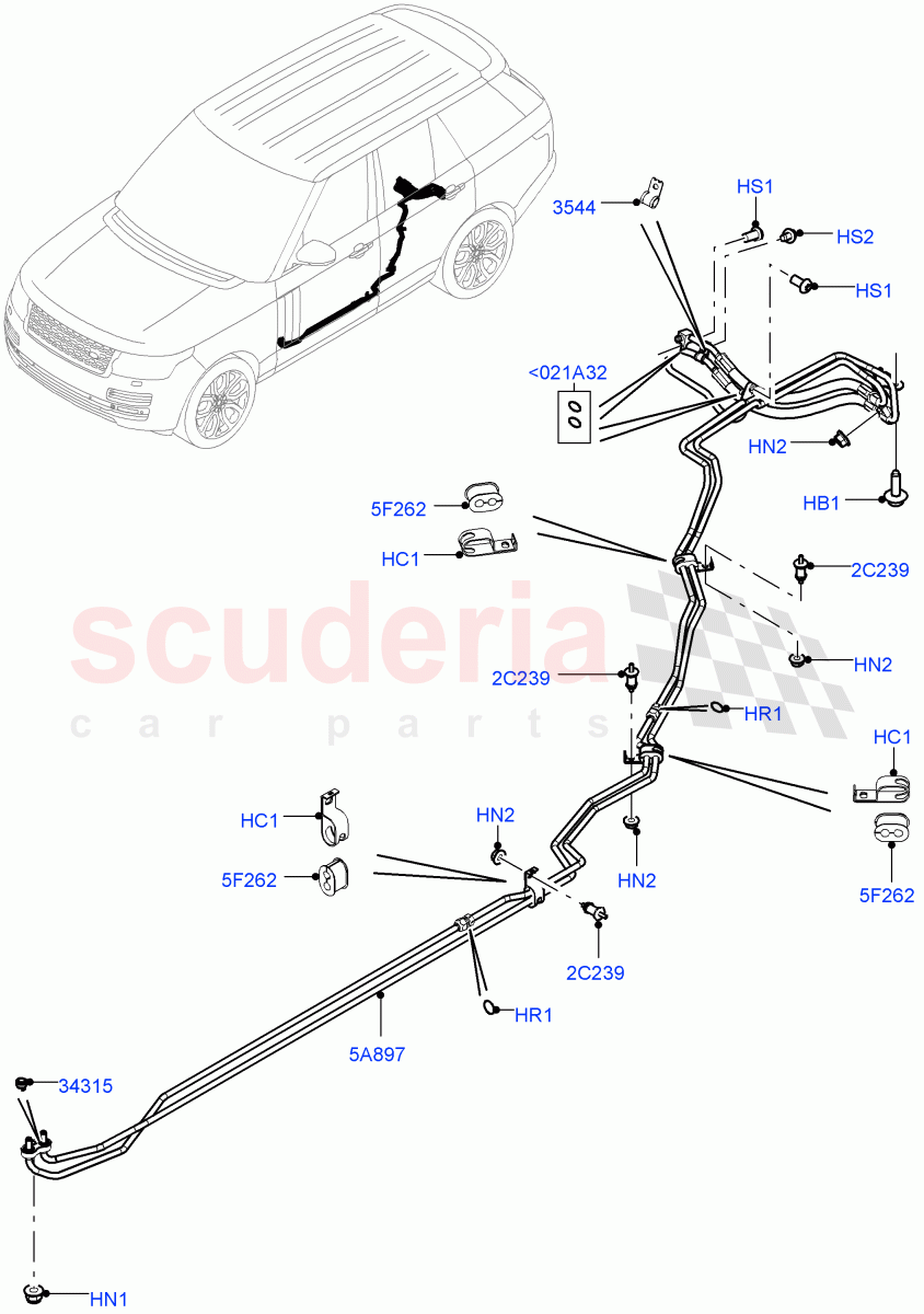 Active Anti-Roll Bar System (Rear, ARC Pipes) (5.0 Petrol AJ133 DOHC CDA, With ACE Suspension, 4.4L DOHC DITC V8 Diesel, 5.0L OHC SGDI SC V8 Petrol - AJ133, 5.0L P AJ133 DOHC CDA S/C Enhanced) ((V) TOJA999999) of Land Rover Land Rover Range Rover (2012-2021) [5.0 OHC SGDI SC V8 Petrol]