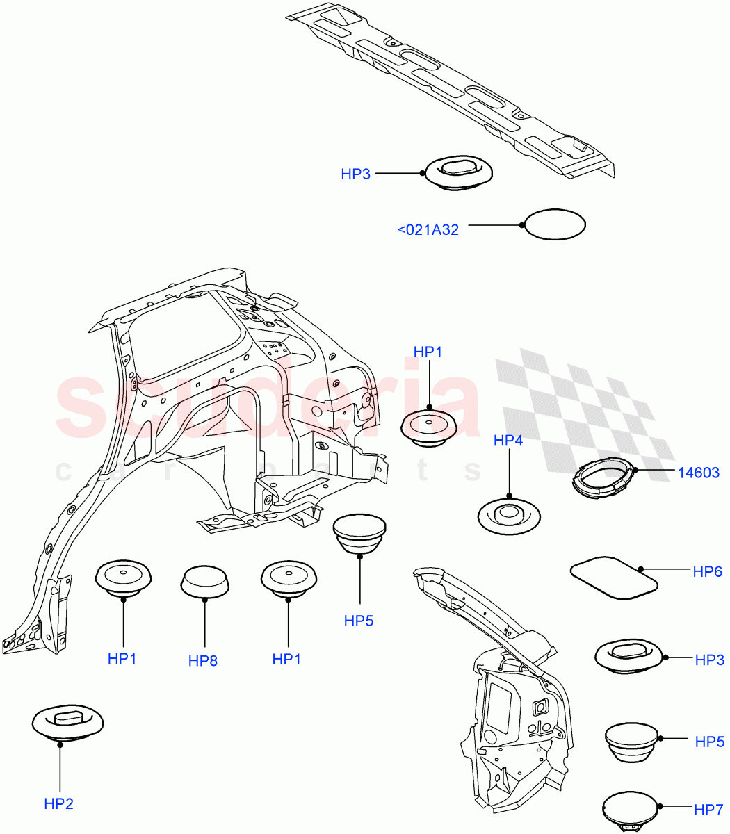 Plugs - Body (Rear) ((V) FROMAA000001) of Land Rover Land Rover Range Rover Sport (2010-2013) [3.6 V8 32V DOHC EFI Diesel]