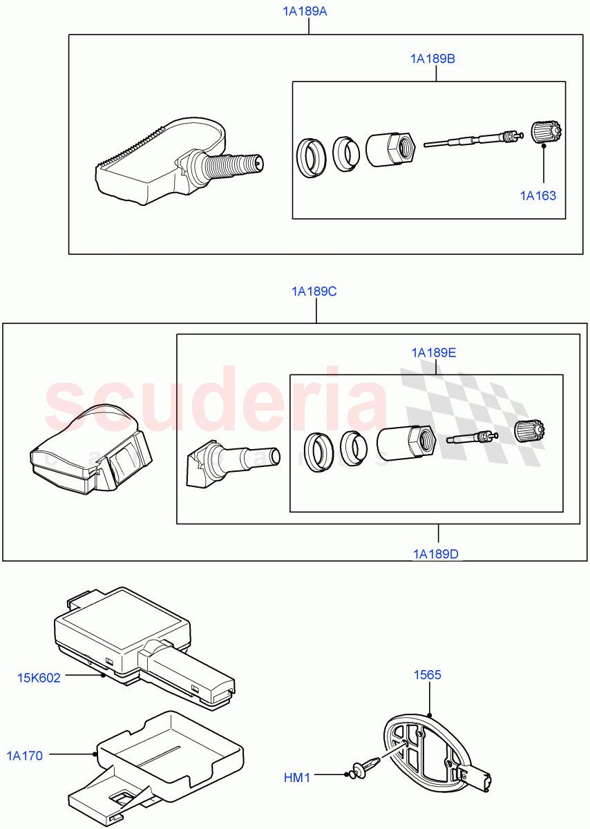 Tyre Pressure Monitor System (Tyre Pressure Sensors - 315 MHZ, Tyre Pressure Sensors - 433 MHZ) ((V) FROMAA000001) of Land Rover Land Rover Discovery 4 (2010-2016) [3.0 DOHC GDI SC V6 Petrol]
