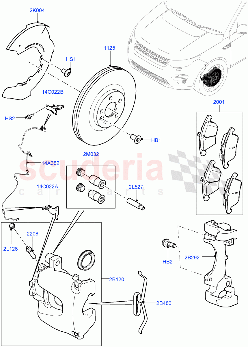 Front Brake Discs And Calipers (Itatiaia (Brazil), Front Disc And Caliper Size 17, Disc Brake Size Frt 17/RR 17) ((V) FROMGT000001) of Land Rover Land Rover Discovery Sport (2015+) [2.0 Turbo Diesel]
