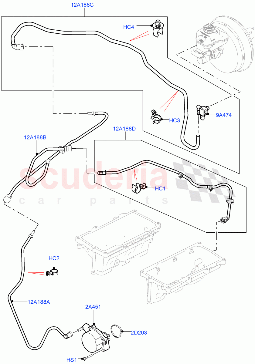 Vacuum Control And Air Injection (Solihull Plant Build) (3.0L DOHC GDI SC V6 PETROL, LHD) ((V) FROMHA000001) of Land Rover Land Rover Discovery 5 (2017+) [3.0 DOHC GDI SC V6 Petrol]
