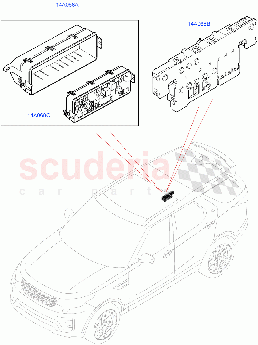 Fuses, Holders And Circuit Breakers (Rear, Solihull Plant Build) ((V) FROMHA000001) of Land Rover Land Rover Discovery 5 (2017+) [2.0 Turbo Diesel]