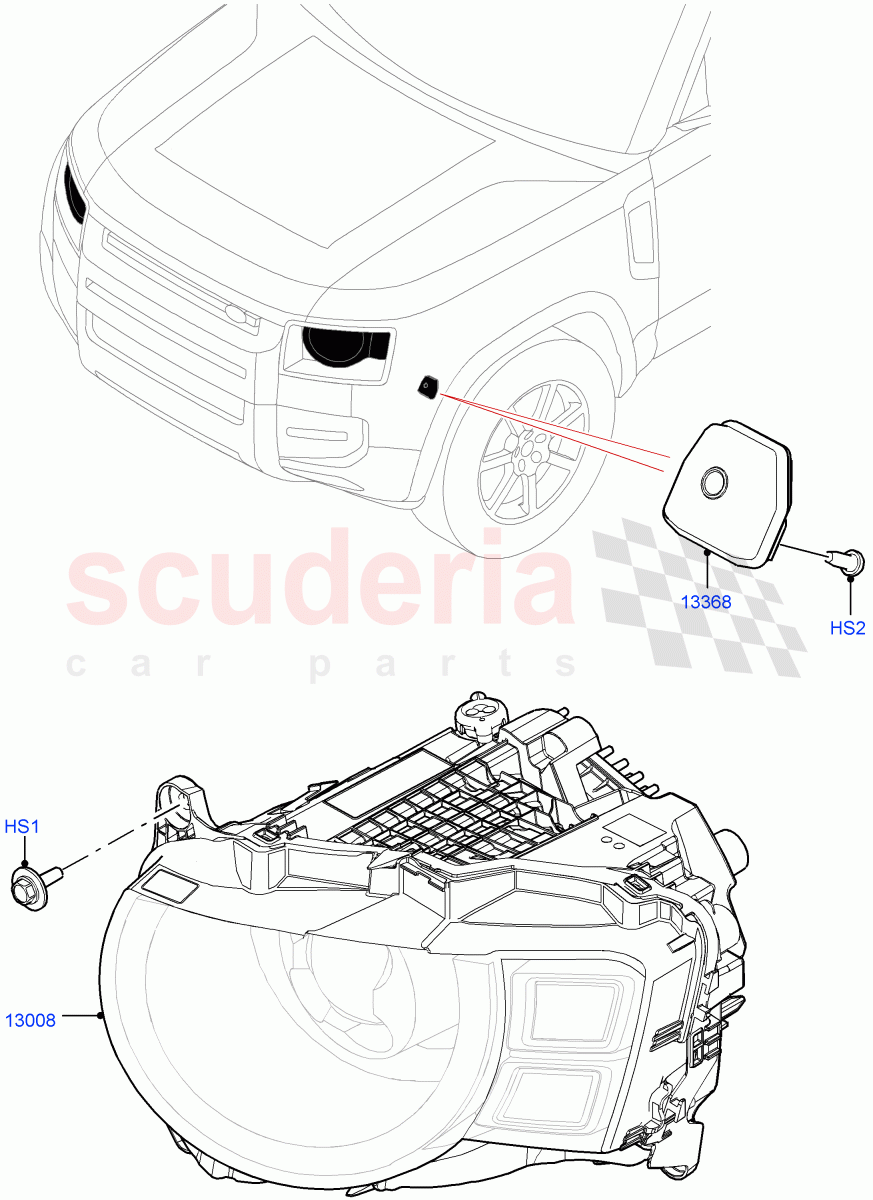 Headlamps And Front Flasher Lamps of Land Rover Land Rover Defender (2020+) [2.0 Turbo Petrol AJ200P]