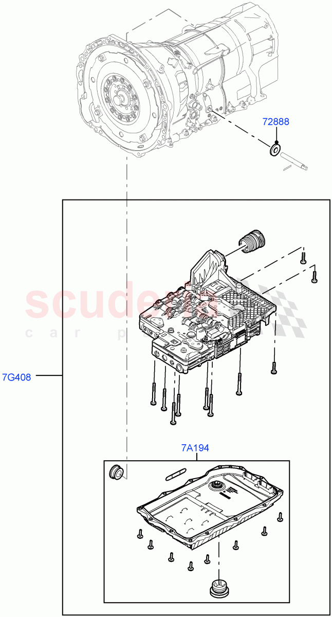Valve Body - Main Control & Servo's (Solihull Plant Build, Transmission Control Valve) (8 Speed Auto Trans ZF 8HP45) ((V) FROMAA000001) of Land Rover Land Rover Discovery 5 (2017+) [3.0 Diesel 24V DOHC TC]