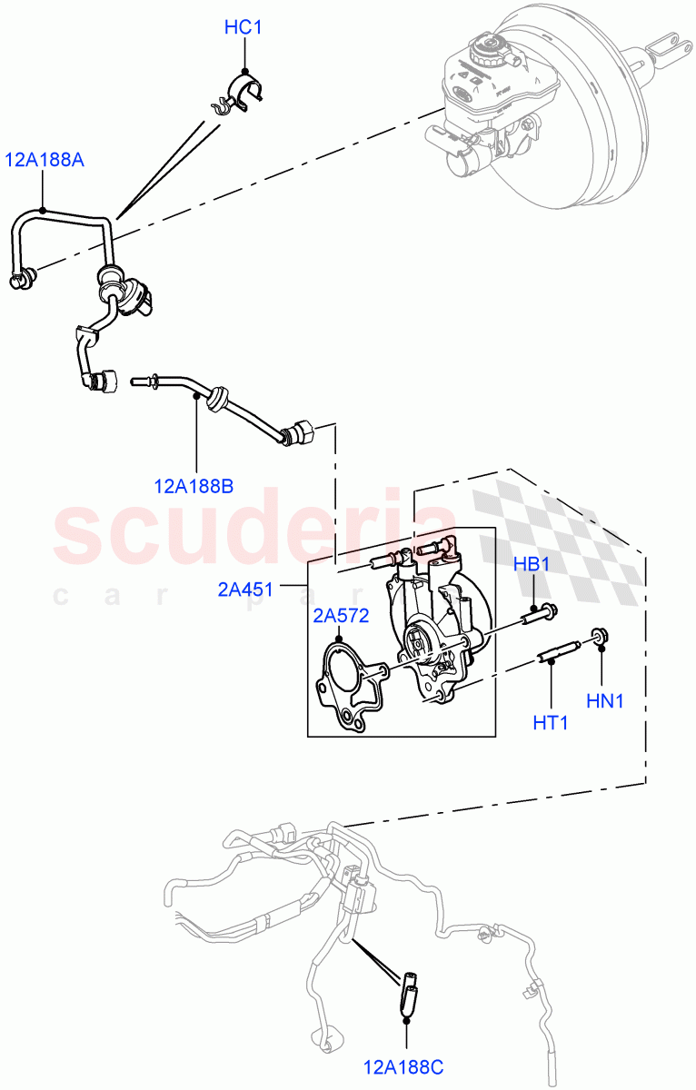 Vacuum Control And Air Injection (Vacuum Pump And Hoses) (3.0 V6 D Gen2 Mono Turbo, 8 Speed Auto Trans ZF 8HP70 4WD, RHD, 3.0L 24V V6 Turbo Diesel Std Flow, 3.0 V6 D Gen2 Twin Turbo, 3.0L 24V DOHC V6 TC Diesel) ((V) TOGA999999) of Land Rover Land Rover Range Rover Sport (2014+) [3.0 Diesel 24V DOHC TC]