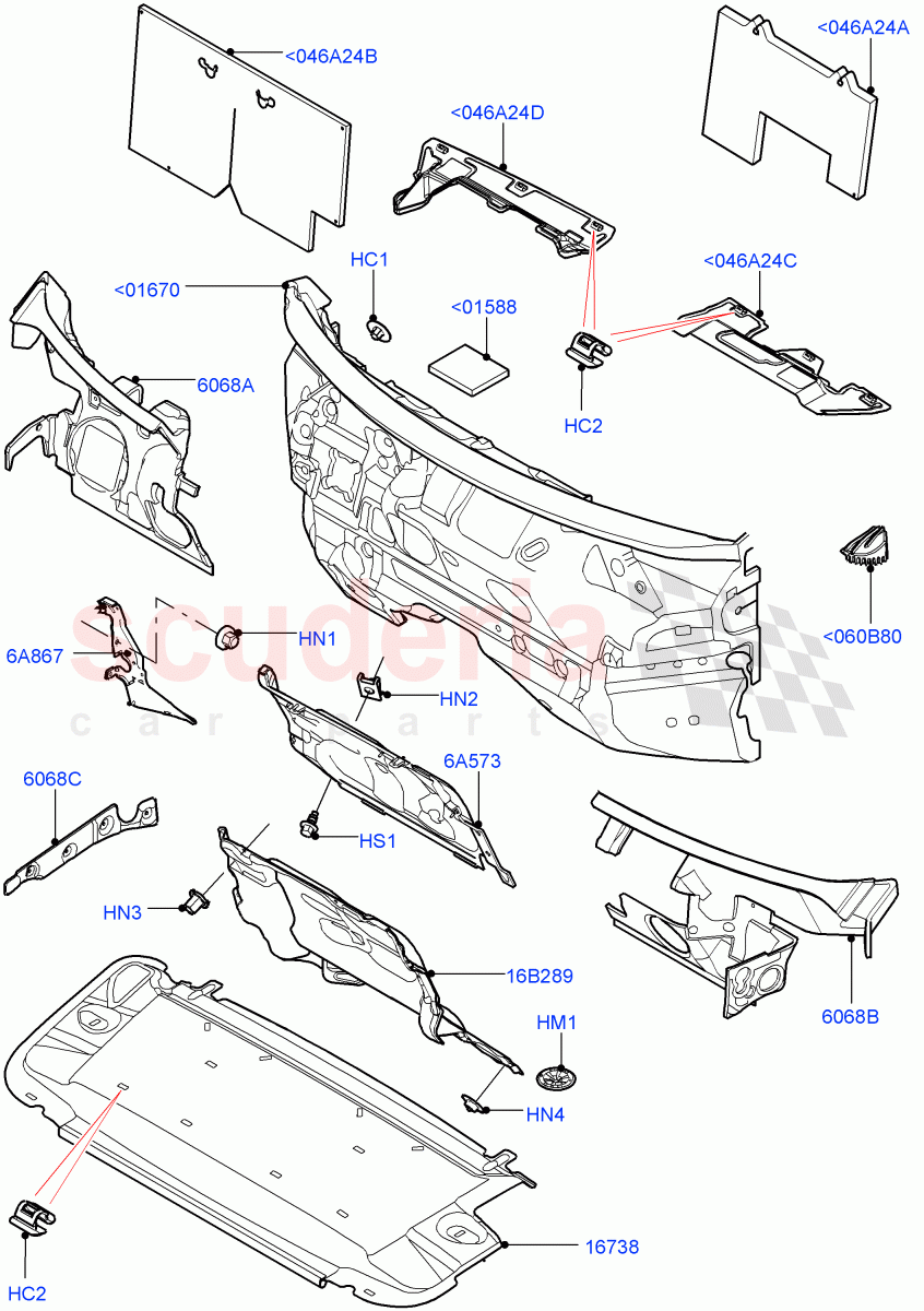 Insulators - Front (Engine Compartment) (Halewood (UK)) of Land Rover Land Rover Range Rover Evoque (2012-2018) [2.0 Turbo Diesel]