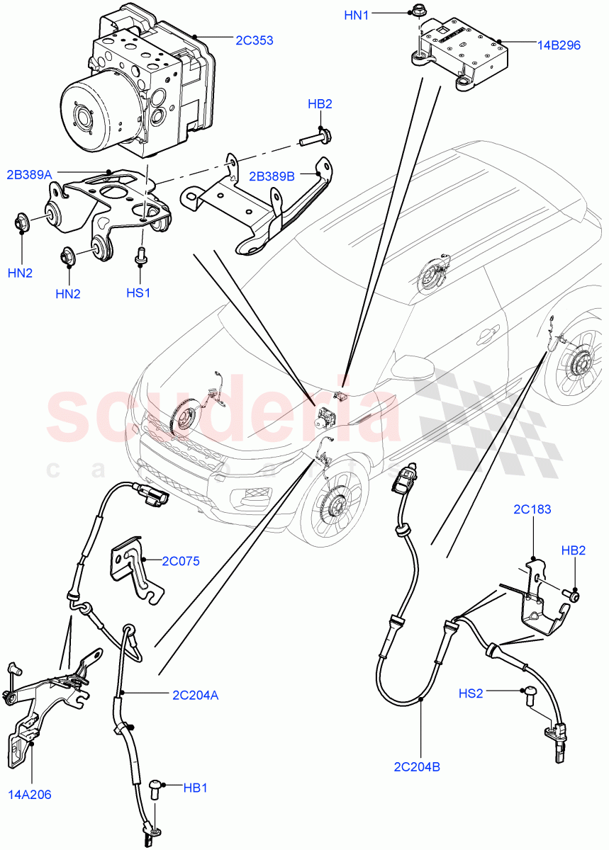 Anti-Lock Braking System (Halewood (UK)) ((V) TODH999999) of Land Rover Land Rover Range Rover Evoque (2012-2018) [2.0 Turbo Petrol GTDI]