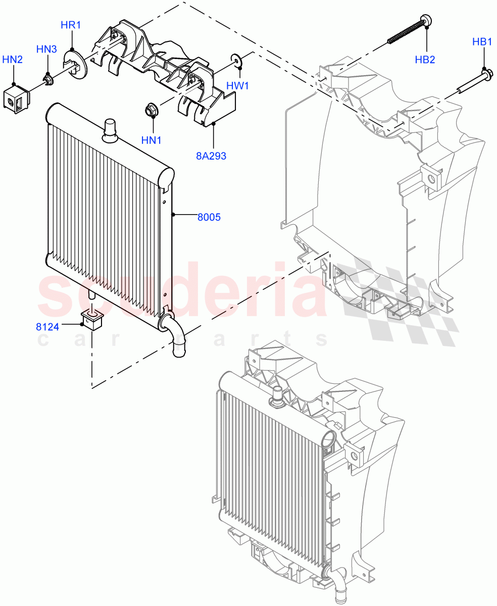 Radiator/Coolant Overflow Container (Auxiliary Unit) (3.0L AJ20D6 Diesel High, 8 Speed Auto Trans ZF 8HP76) ((V) FROMLA000001) of Land Rover Land Rover Range Rover Sport (2014+) [3.0 I6 Turbo Diesel AJ20D6]