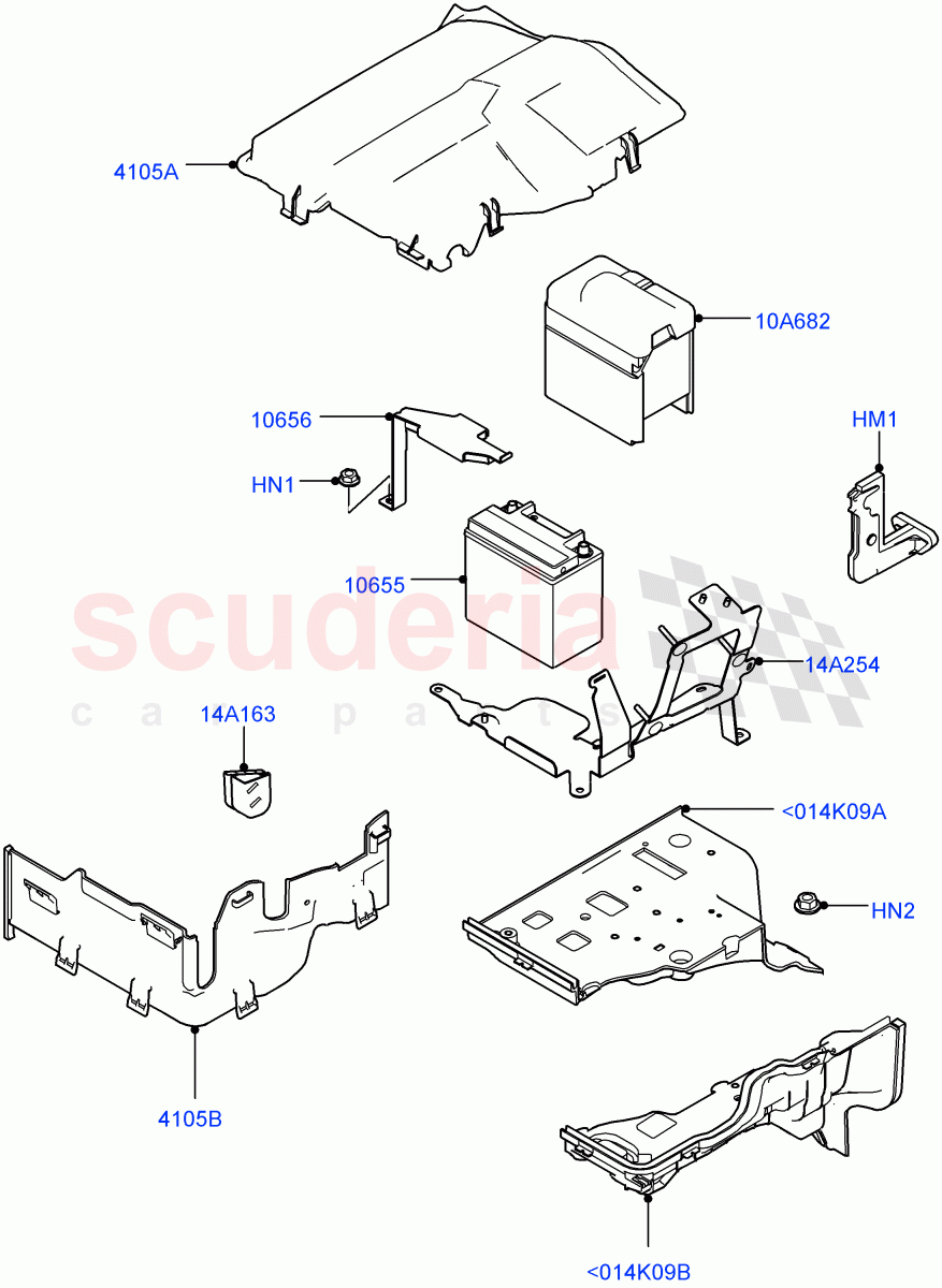 Battery And Mountings (RH) (RHD) ((V) FROMEA000001) of Land Rover Land Rover Discovery 4 (2010-2016) [5.0 OHC SGDI NA V8 Petrol]