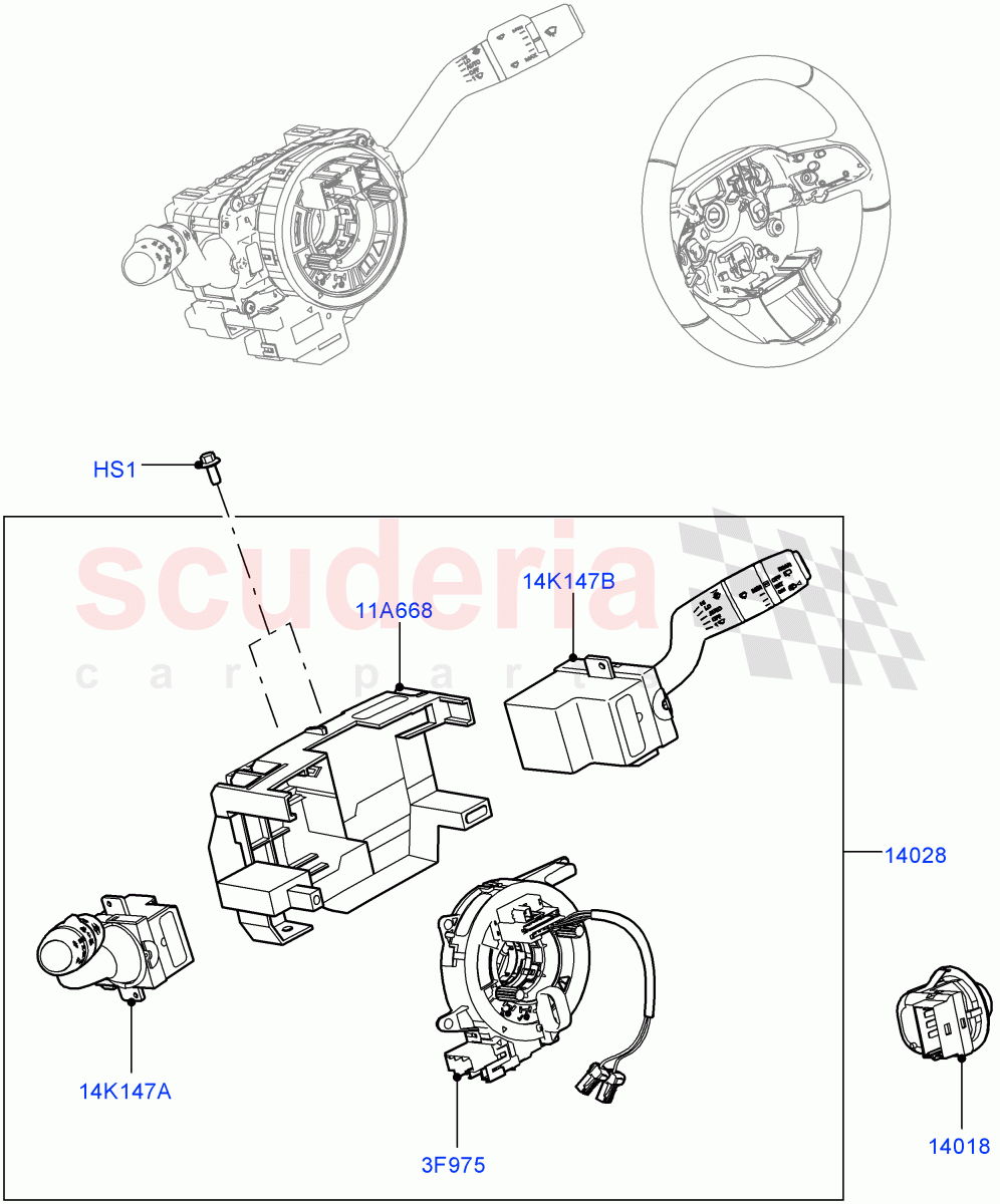 Switches (Steering Column) (Halewood (UK)) of Land Rover Land Rover Discovery Sport (2015+) [2.0 Turbo Petrol AJ200P]