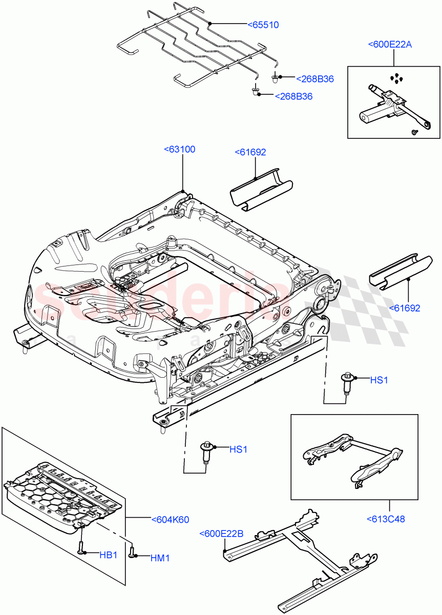 Front Seat Base (Electric Front Seat Adj Non-Memory, Itatiaia (Brazil), Seat - Standard, Driver/Pass Elec Fr Seat Adj/Memory) ((V) FROMGT000001) of Land Rover Land Rover Range Rover Evoque (2012-2018) [2.0 Turbo Petrol AJ200P]