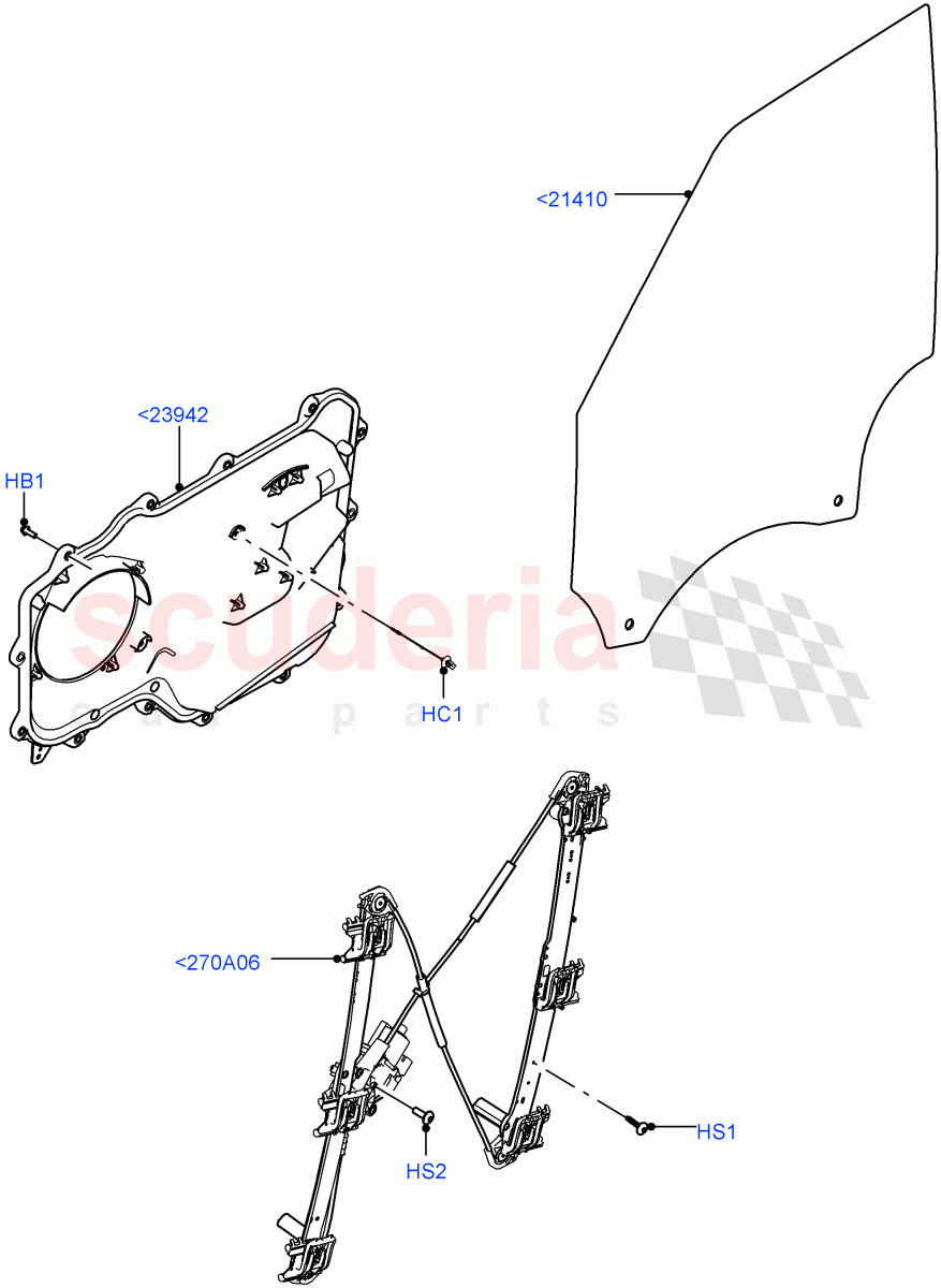 Front Door Glass & Window Controls (Nitra Plant Build) ((V) FROMK2000001) of Land Rover Land Rover Discovery 5 (2017+) [2.0 Turbo Diesel]
